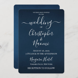 Creëer uw eigen donkerblauwe bruiloft kaart