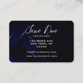 Creëer uw eigen donkerblauwe weefsel visitekaartje (Achterkant)