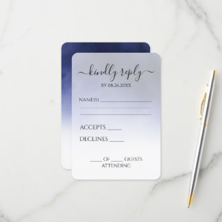 Creëer uw eigen donkere indigo blauwe wolk RSVP kaartje