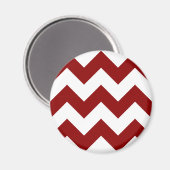 Creëer Uw eigen donkere rode zigzagpatroon Magneet (Voorkant / Achterkant)