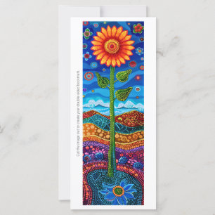 Creëer Uw Eigen Dot Art Zonnebloem Bladwijzer Kaar