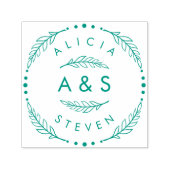 Creëer Uw Eigen Douane Moderne HuwelijksInitialen Zelfinktende Stempel (Design)