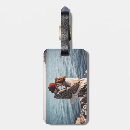 Creëer Uw Eigen Douanefoto Dubbelzijdig Bagagelabel (Achterkant verticaal)