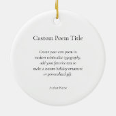 Creëer Uw eigen douanegedicht Keramisch Ornament (Achterkant)