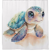 Creëer Uw eigen douchegordijn met Baby schildpad (Voorkant)