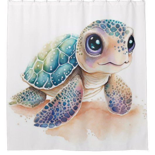 Creëer Uw eigen douchegordijn met Baby schildpad (Voorkant)