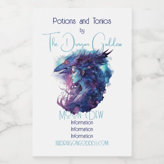 Creëer Uw eigen drakengodin Voedselcontainer Etiket (Enkel label)