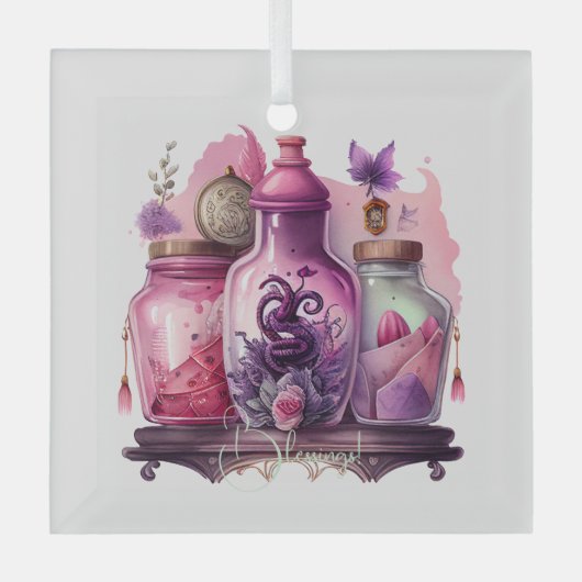 Creëer Uw eigen drankflessen Glas Ornament (Voorkant)