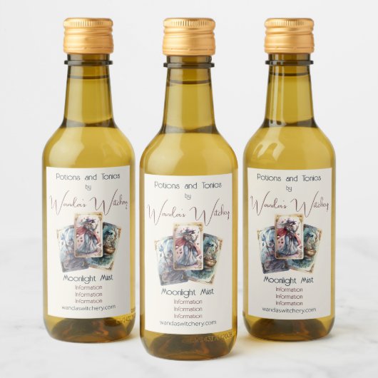 Creëer uw eigen drie Tarot Kaarten Wijn Etiket (Flessen)