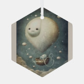 Creëer Uw eigen dromerige heteluchtballonrit Glas Ornament (Achterkant)