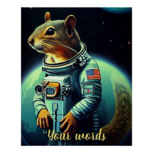 Creëer Uw Eigen Eekhoorn In Ruimte Astronaut Perfect Poster