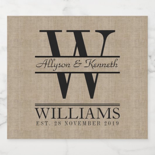 Creëer Uw Eigen Eenvoudig Jubileum Logo Monogram Bier Etiket (Enkel label)