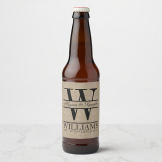 Creëer Uw Eigen Eenvoudig Jubileum Logo Monogram Bier Etiket