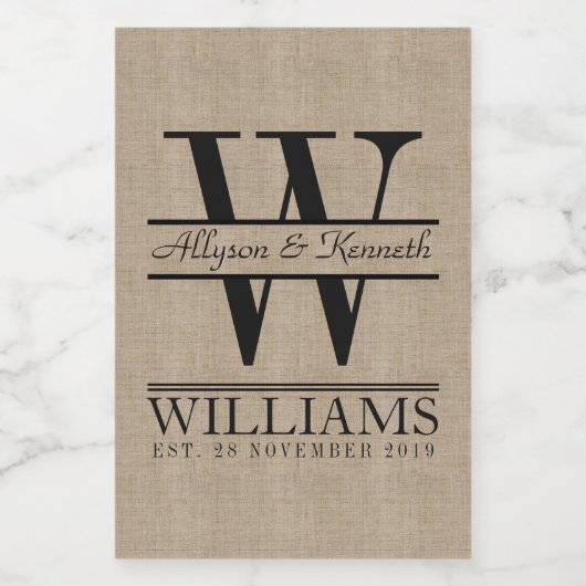 Creëer Uw Eigen Eenvoudig Jubileum Logo Monogram Voedselcontainer Etiket (Enkel label)