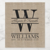 Creëer Uw Eigen Eenvoudig Jubileum Logo Monogram Wijn Etiket (Enkel label)