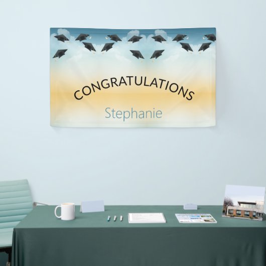 Creëer Uw eigen eenvoudige Afstuderen gefeliciteer Spandoek (Beurs)