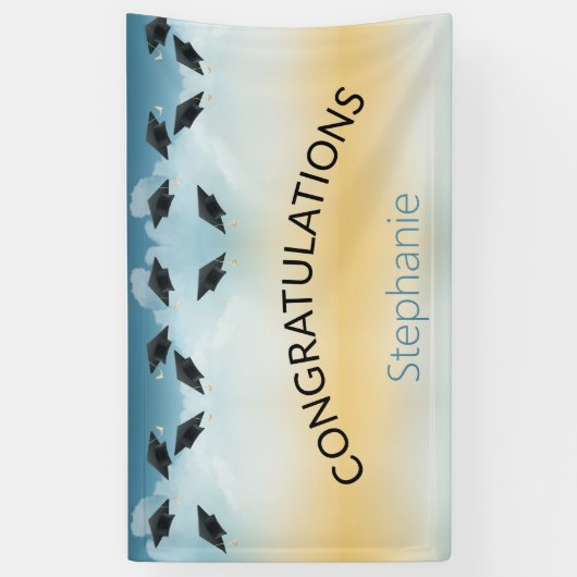 Creëer Uw eigen eenvoudige Afstuderen gefeliciteer Spandoek (Verticaal)