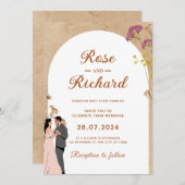 Creëer uw eigen eenvoudige elegante rustieke bruil kaart (Voorkant / Achterkant)