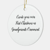 Creëer Uw eigen Eerste Kerstfeest als grootouders Keramisch Ornament (Links)