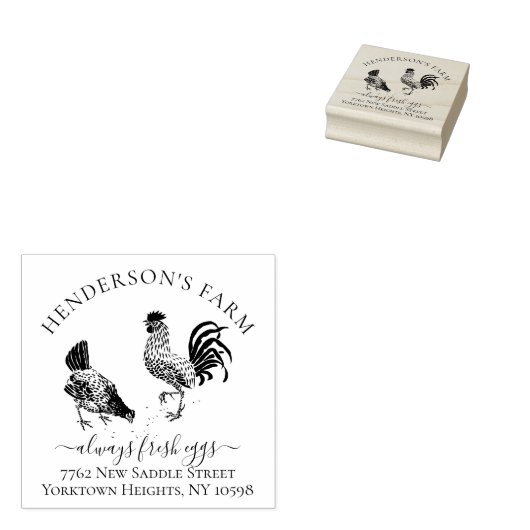 Creëer Uw Eigen Ei Karton Boerderij Adres Rubberstempel (Gestempeld)