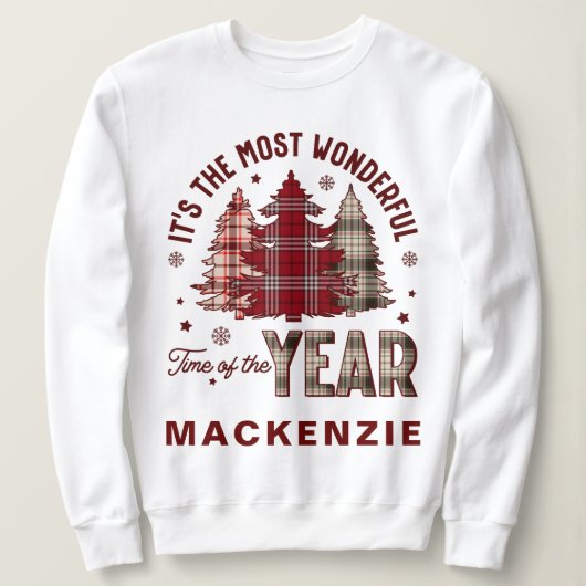 Creëer Uw Eigen Eigen Naam Kerst Schattige Cadeau Trui (Design voorkant)