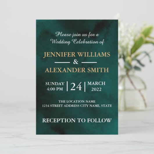 Creëer Uw eigen Elegant Elegant Elegant Donker Gro Kaart (Staand voorkant)