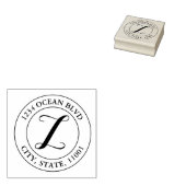 Creëer Uw eigen Elegant Monogram Ronde Rubberstempel (Gestempeld)