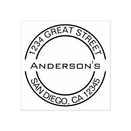 Creëer uw eigen Elegant Rond Terugkeeradres Rubberstempel (Afrduk)