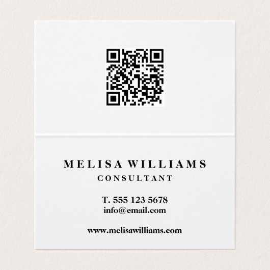 Creëer Uw eigen Elegant Rustic QR-code ingevuld Visitekaartjes (Binnenkant ongevouwen)