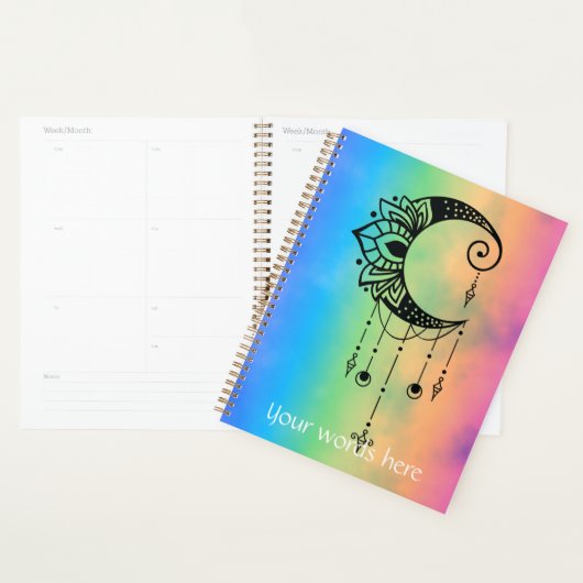 Creëer Uw eigen elegante Boho Moon Silhouet Planner (Display)