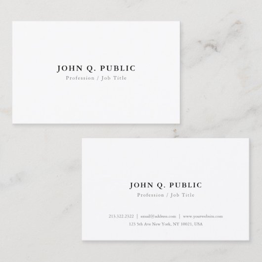 Creëer uw eigen elegante, eenvoudige, moderne mini visitekaartje (Voorkant / Achterkant)