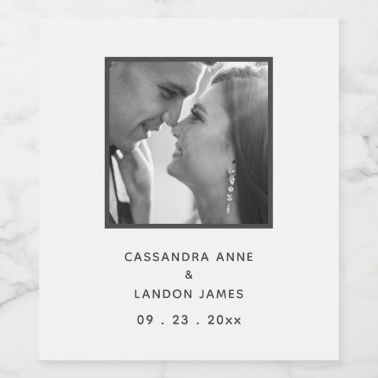 Creëer Uw eigen elegante fotowaslabel Wijn Etiket (Enkel label)