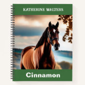 Creëer Uw eigen elegante gepersonaliseerde paarden Notitieboek (Voorkant)