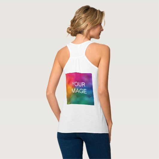 Creëer Uw eigen elegante moderne witte Sjabloon Tanktop (Volledige Achterkant)