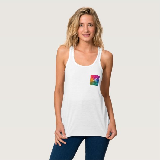 Creëer Uw eigen elegante moderne witte Sjabloon Tanktop (Volledige Voorkant)