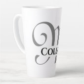 Creëer uw eigen elegante naam monogram latte mok (Linkerhoek)