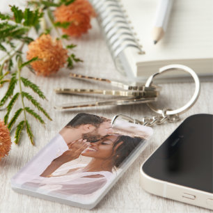 Creëer uw eigen elegante paar foto template sleutelhanger