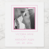 Creëer Uw eigen elegante roze fotolabel Wijn Etiket (Enkel label)