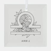 Creëer Uw eigen Elegante Zwart & Wit Weegschaal Zo Glas Ornament (Achterkant)