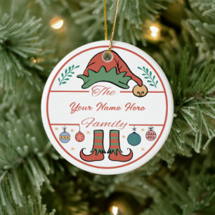 Creëer Uw Eigen Elfnaam & Kerstjaar Keramisch Ornament