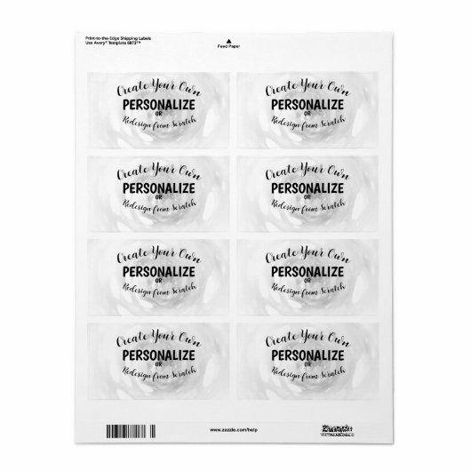 Creëer Uw eigen Etiket (Full Sheet)