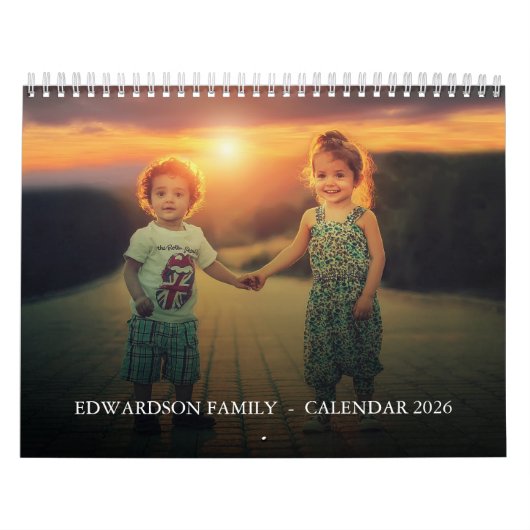 Creëer uw eigen familie unieke jaar fotokalender kalender (Hoes)