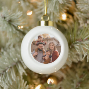 Creëer Uw eigen familiefoto Keramische Bal Ornament