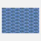 Creëer Uw eigen familienaam Happy Hanukkah Inpakpapier Vel (Voorkant)