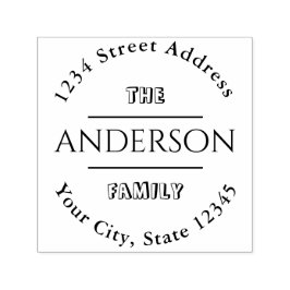 Creëer Uw eigen familienaam Ronde Return-adres Zelfinktende Stempel