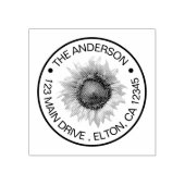 Creëer Uw eigen familienaam Zonnebloem Rubber Stam Rubberstempel (Afrduk)