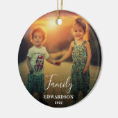 Creëer uw eigen feestdagen familiefoto keramisch ornament (Links)