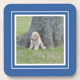 Creëer Uw eigen foto Blauw en wit Bier Onderzetter