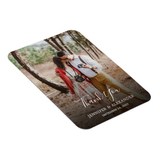 Creëer uw eigen foto Dank u Bruiloft Magneet (Rechterzijde)