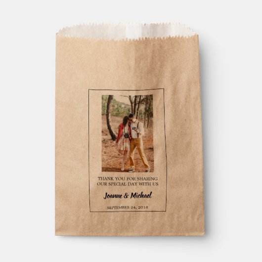 Creëer uw eigen foto Dank u bruiloft traktatie Bedankzakje (Voorkant)